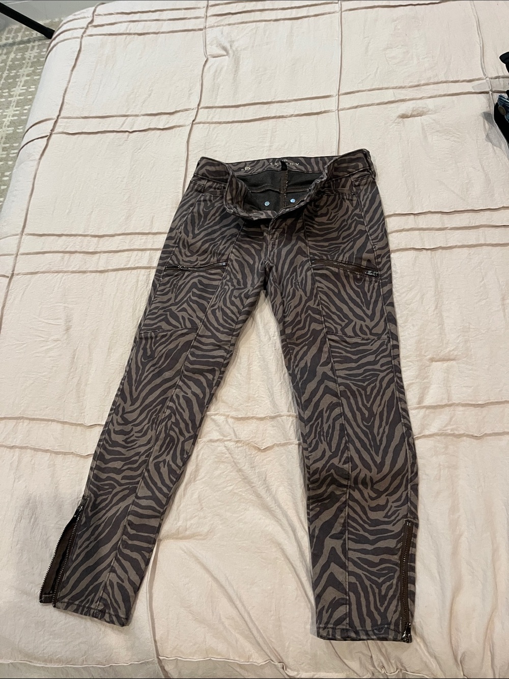 White House Black Market Zebra-Print Skinny Jeans
